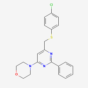 4-(6-(((4-Chlorophenyl)sulfanyl)methyl)-2-phenyl-4-pyrimidinyl)morpholine