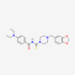 molecular formula C24H30N4O3S B2878224 N-{4-[(2H-1,3-benzodioxol-5-yl)methyl]piperazine-1-carbothioyl}-4-(diethylamino)benzamide CAS No. 684231-44-5