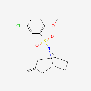 molecular formula C15H18ClNO3S B2878225 8-(5-chloro-2-methoxybenzenesulfonyl)-3-methylidene-8-azabicyclo[3.2.1]octane CAS No. 2319788-57-1