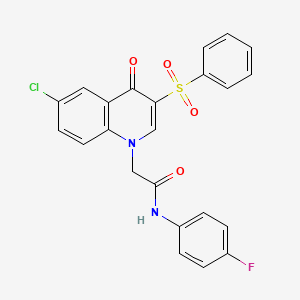 2-(6-chloro-4-oxo-3-(phenylsulfonyl)quinolin-1(4H)-yl)-N-(4-fluorophenyl)acetamide