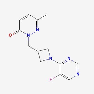 molecular formula C13H14FN5O B2878231 2-{[1-(5-Fluoropyrimidin-4-yl)azetidin-3-yl]methyl}-6-methyl-2,3-dihydropyridazin-3-one CAS No. 2199060-45-0