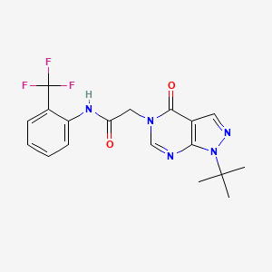 2-(1-(tert-butyl)-4-oxo-1H-pyrazolo[3,4-d]pyrimidin-5(4H)-yl)-N-(2-(trifluoromethyl)phenyl)acetamide