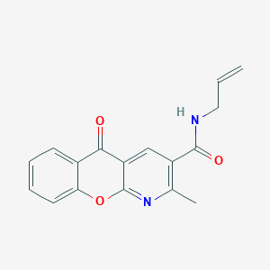 molecular formula C17H14N2O3 B2878239 N-allyl-2-methyl-5-oxo-5H-chromeno[2,3-b]pyridine-3-carboxamide CAS No. 338417-63-3
