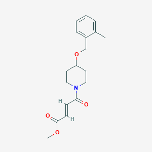 molecular formula C18H23NO4 B2878241 Methyl (E)-4-[4-[(2-methylphenyl)methoxy]piperidin-1-yl]-4-oxobut-2-enoate CAS No. 2411336-58-6