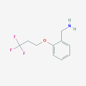 molecular formula C10H12F3NO B2878249 1-[2-(3,3,3-Trifluoropropoxy)phenyl]methanamine CAS No. 1343088-05-0