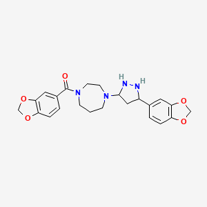 1,3-Benzodioxol-5-yl-[4-[5-(1,3-benzodioxol-5-yl)pyrazolidin-3-yl]-1,4-diazepan-1-yl]methanone