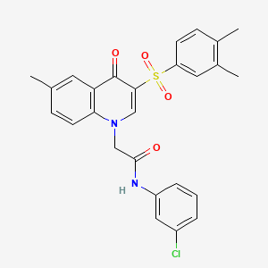 molecular formula C26H23ClN2O4S B2878269 N-(3-chlorophenyl)-2-[3-(3,4-dimethylbenzenesulfonyl)-6-methyl-4-oxo-1,4-dihydroquinolin-1-yl]acetamide CAS No. 866897-63-4