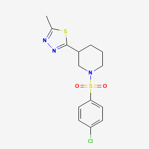 2-(1-((4-Chlorophenyl)sulfonyl)piperidin-3-yl)-5-methyl-1,3,4-thiadiazole