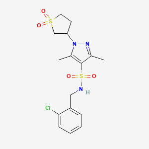 N-(2-chlorobenzyl)-1-(1,1-dioxidotetrahydrothiophen-3-yl)-3,5-dimethyl-1H-pyrazole-4-sulfonamide