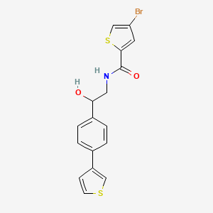 molecular formula C17H14BrNO2S2 B2878283 4-bromo-N-{2-hydroxy-2-[4-(thiophen-3-yl)phenyl]ethyl}thiophene-2-carboxamide CAS No. 2310143-26-9