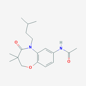 N-(5-isopentyl-3,3-dimethyl-4-oxo-2,3,4,5-tetrahydrobenzo[b][1,4]oxazepin-7-yl)acetamide