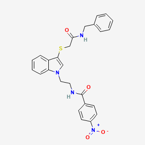 N-(2-(3-((2-(benzylamino)-2-oxoethyl)thio)-1H-indol-1-yl)ethyl)-4-nitrobenzamide