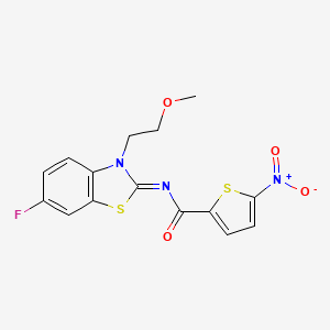 molecular formula C15H12FN3O4S2 B2878296 (Z)-N-(6-fluoro-3-(2-methoxyethyl)benzo[d]thiazol-2(3H)-ylidene)-5-nitrothiophene-2-carboxamide CAS No. 864976-43-2