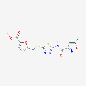 Methyl 5-(((5-(5-methylisoxazole-3-carboxamido)-1,3,4-thiadiazol-2-yl)thio)methyl)furan-2-carboxylate