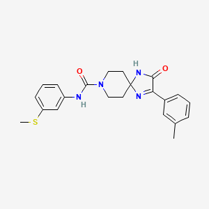 molecular formula C22H24N4O2S B2878311 N-(3-(methylthio)phenyl)-3-oxo-2-(m-tolyl)-1,4,8-triazaspiro[4.5]dec-1-ene-8-carboxamide CAS No. 1189940-07-5