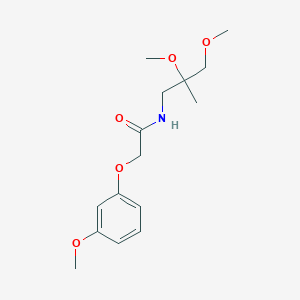 molecular formula C15H23NO5 B2878334 N-(2,3-dimethoxy-2-methylpropyl)-2-(3-methoxyphenoxy)acetamide CAS No. 2034242-24-3