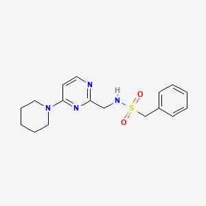 B2878345 1-phenyl-N-((4-(piperidin-1-yl)pyrimidin-2-yl)methyl)methanesulfonamide CAS No. 1797078-09-1