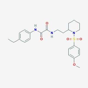 molecular formula C24H31N3O5S B2878350 N'-(4-ethylphenyl)-N-{2-[1-(4-methoxybenzenesulfonyl)piperidin-2-yl]ethyl}ethanediamide CAS No. 898415-50-4