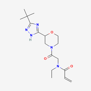 molecular formula C17H27N5O3 B2878351 N-[2-[2-(3-Tert-butyl-1H-1,2,4-triazol-5-yl)morpholin-4-yl]-2-oxoethyl]-N-ethylprop-2-enamide CAS No. 2361745-55-1