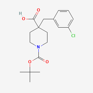 molecular formula C18H24ClNO4 B2878358 1-(tert-Butoxycarbonyl)-4-(3-chlorobenzyl)piperidine-4-carboxylic acid CAS No. 1187174-08-8