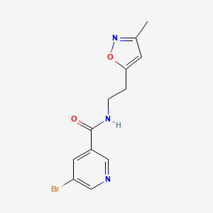 molecular formula C12H12BrN3O2 B2878361 5-BROMO-N-[2-(3-METHYL-1,2-OXAZOL-5-YL)ETHYL]PYRIDINE-3-CARBOXAMIDE CAS No. 1421501-20-3