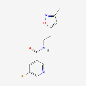 molecular formula C12H12BrN3O2 B2878361 5-bromo-N-(2-(3-methylisoxazol-5-yl)ethyl)nicotinamide CAS No. 1421501-20-3