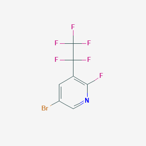 molecular formula C7H2BrF6N B2878367 5-Bromo-2-fluoro-3-(1,1,2,2,2-pentafluoroethyl)pyridine CAS No. 2416235-03-3