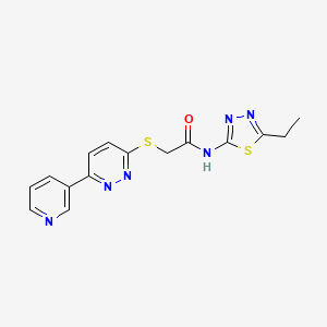 molecular formula C15H14N6OS2 B2878385 N-(5-ethyl-1,3,4-thiadiazol-2-yl)-2-(6-pyridin-3-ylpyridazin-3-yl)sulfanylacetamide CAS No. 894002-33-6