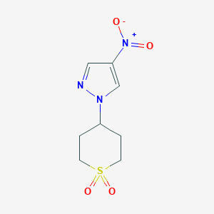 molecular formula C8H11N3O4S B2878390 4-(4-Nitro-1H-pyrazol-1-yl)tetrahydro-2H-thiopyran 1,1-dioxide CAS No. 1639350-77-8