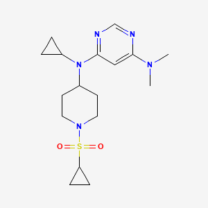 molecular formula C17H27N5O2S B2878393 N4-[1-(cyclopropanesulfonyl)piperidin-4-yl]-N4-cyclopropyl-N6,N6-dimethylpyrimidine-4,6-diamine CAS No. 2380095-84-9