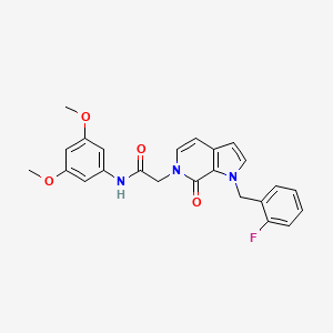 molecular formula C24H22FN3O4 B2878422 N-(3,5-dimethoxyphenyl)-2-{1-[(2-fluorophenyl)methyl]-7-oxo-1H,6H,7H-pyrrolo[2,3-c]pyridin-6-yl}acetamide CAS No. 1286703-68-1