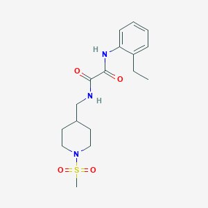 molecular formula C17H25N3O4S B2878430 N'-(2-ethylphenyl)-N-[(1-methanesulfonylpiperidin-4-yl)methyl]ethanediamide CAS No. 1235279-90-9