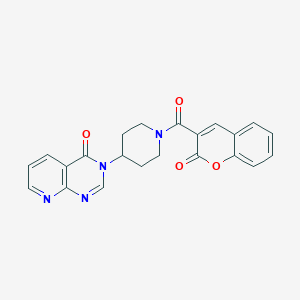 molecular formula C22H18N4O4 B2878449 3-(1-(2-oxo-2H-chromene-3-carbonyl)piperidin-4-yl)pyrido[2,3-d]pyrimidin-4(3H)-one CAS No. 2034423-80-6