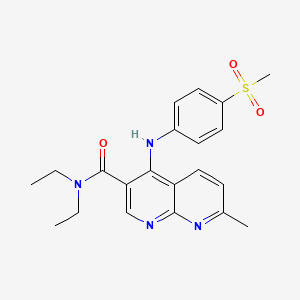 molecular formula C21H24N4O3S B2878535 N,N-diethyl-4-[(4-methanesulfonylphenyl)amino]-7-methyl-1,8-naphthyridine-3-carboxamide CAS No. 1251629-67-0