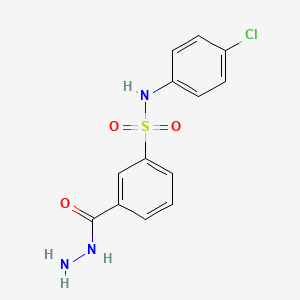 molecular formula C13H12ClN3O3S B2878559 N-(4-Chloro-phenyl)-3-hydrazinocarbonyl-benzenesulfonamide CAS No. 325745-61-7