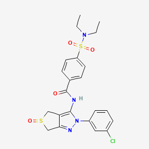 molecular formula C22H23ClN4O4S2 B2878581 N-(2-(3-chlorophenyl)-5-oxido-4,6-dihydro-2H-thieno[3,4-c]pyrazol-3-yl)-4-(N,N-diethylsulfamoyl)benzamide CAS No. 1019102-80-7