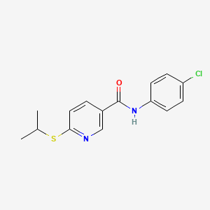molecular formula C15H15ClN2OS B2878593 N-(4-chlorophenyl)-6-(isopropylsulfanyl)nicotinamide CAS No. 339011-55-1