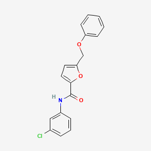 molecular formula C18H14ClNO3 B2878602 N-(3-chlorophenyl)-5-(phenoxymethyl)furan-2-carboxamide CAS No. 758688-69-6