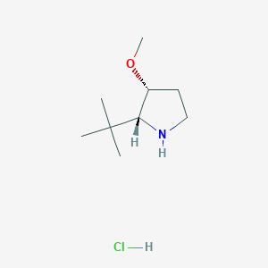 molecular formula C9H20ClNO B2878604 (2R,3R)-2-Tert-butyl-3-methoxypyrrolidine;hydrochloride CAS No. 2411180-83-9