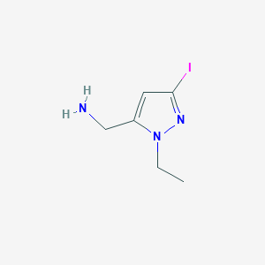 (2-Ethyl-5-iodopyrazol-3-yl)methanamine