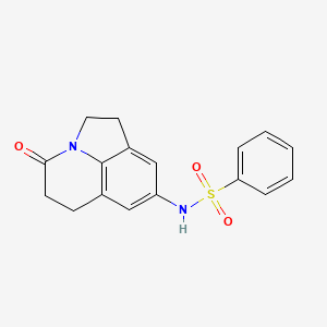 molecular formula C17H16N2O3S B2878670 N-(4-oxo-2,4,5,6-tetrahydro-1H-pyrrolo[3,2,1-ij]quinolin-8-yl)benzenesulfonamide CAS No. 898435-39-7