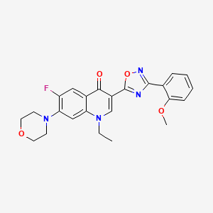 molecular formula C24H23FN4O4 B2878686 1-ethyl-6-fluoro-3-[3-(2-methoxyphenyl)-1,2,4-oxadiazol-5-yl]-7-(morpholin-4-yl)-1,4-dihydroquinolin-4-one CAS No. 1111026-51-7