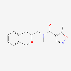 molecular formula C16H18N2O3 B2878689 N-(isochroman-3-ylmethyl)-N,5-dimethylisoxazole-4-carboxamide CAS No. 2034279-40-6
