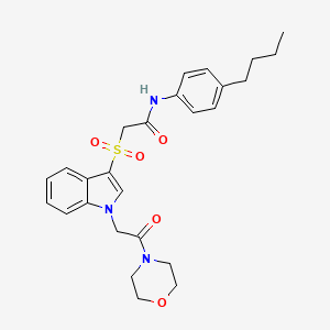 molecular formula C26H31N3O5S B2878718 N-(4-butylphenyl)-2-((1-(2-morpholino-2-oxoethyl)-1H-indol-3-yl)sulfonyl)acetamide CAS No. 878059-12-2
