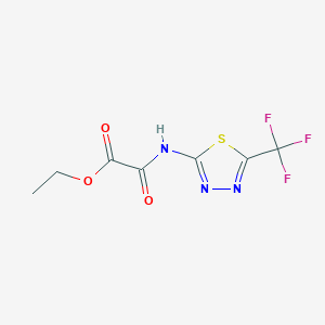 molecular formula C7H6F3N3O3S B2878720 Ethyl oxo{[5-(trifluoromethyl)-1,3,4-thiadiazol-2-yl]amino}acetate CAS No. 519170-72-0