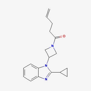 B2878737 1-[3-(2-Cyclopropylbenzimidazol-1-yl)azetidin-1-yl]pent-4-en-1-one CAS No. 2379983-86-3