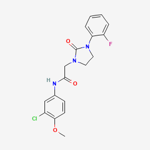 molecular formula C18H17ClFN3O3 B2878740 N-(3-chloro-4-methoxyphenyl)-2-[3-(2-fluorophenyl)-2-oxoimidazolidin-1-yl]acetamide CAS No. 1286711-72-5