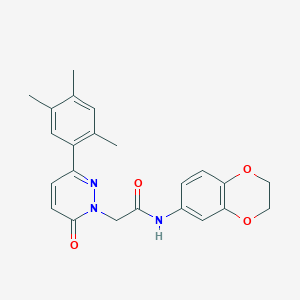 molecular formula C23H23N3O4 B2878753 N-(2,3-dihydro-1,4-benzodioxin-6-yl)-2-[6-oxo-3-(2,4,5-trimethylphenyl)-1,6-dihydropyridazin-1-yl]acetamide CAS No. 941992-14-9