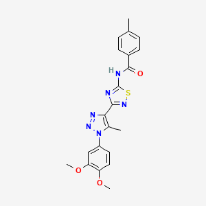 N-{3-[1-(3,4-dimethoxyphenyl)-5-methyl-1H-1,2,3-triazol-4-yl]-1,2,4-thiadiazol-5-yl}-4-methylbenzamide