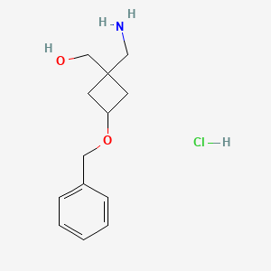 B2878769 [(1r,3r)-1-(Aminomethyl)-3-(benzyloxy)cyclobutyl]methanol hydrochloride CAS No. 2230789-81-6